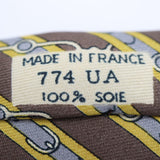 HERMES エルメス ネクタイ ブラウン 774 シルク100％ 総柄 タグあり 服飾小物 ko73
