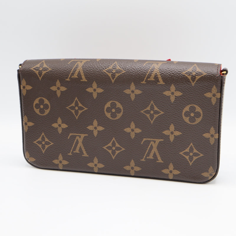 LOUIS VUITTON LV ルイヴィトン チェーンウォレット M62426 ラブバード ポシェット・フェリシー モノグラム 袋有 H8761