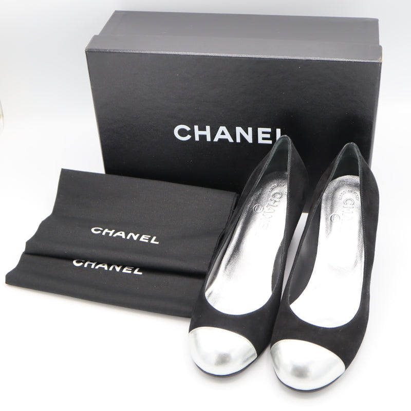 CHANEL シャネル G27028 ココマーク ヒール パンプス スエード 靴 36 1/2 ブラック レディース 箱有 25k810-2