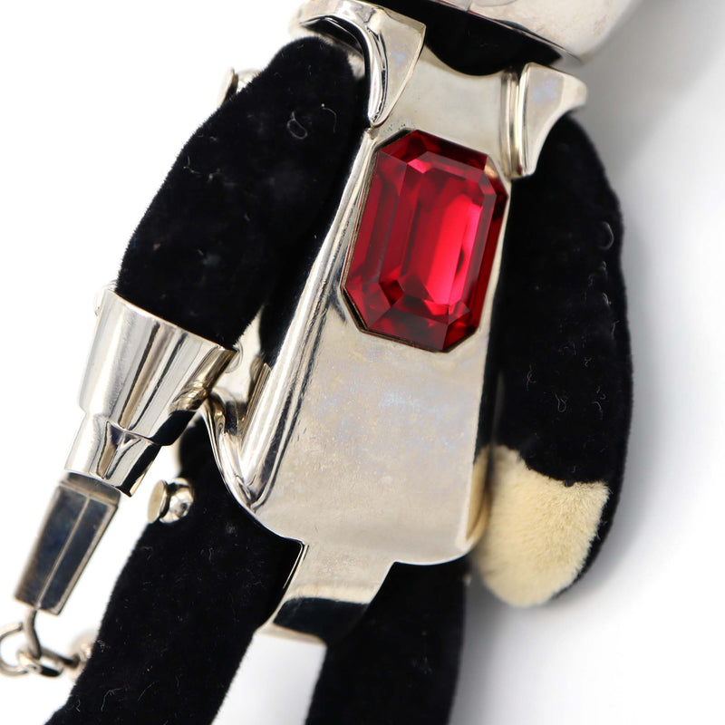 PRADA プラダ くま ベア ロボ メタリックラインストーン チャーム バッグチャーム キーホルダー 23k143-6