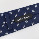 CHANEL シャネル ネクタイ ココマーク ネイビー シルク混 ビジネス メンズ 25s481-1