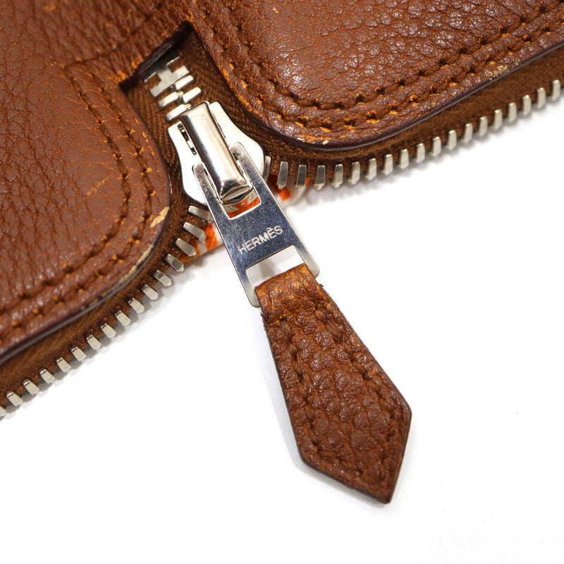 HERMES エルメス エコバッグ シルキーポップ トートバッグ ブラウン オレンジ H17084