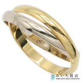 仕上げ済 Cartier カルティエ リング トリニティ 2連 750YG/WG 10.5号 #51 3.5g ジュエリー mo73