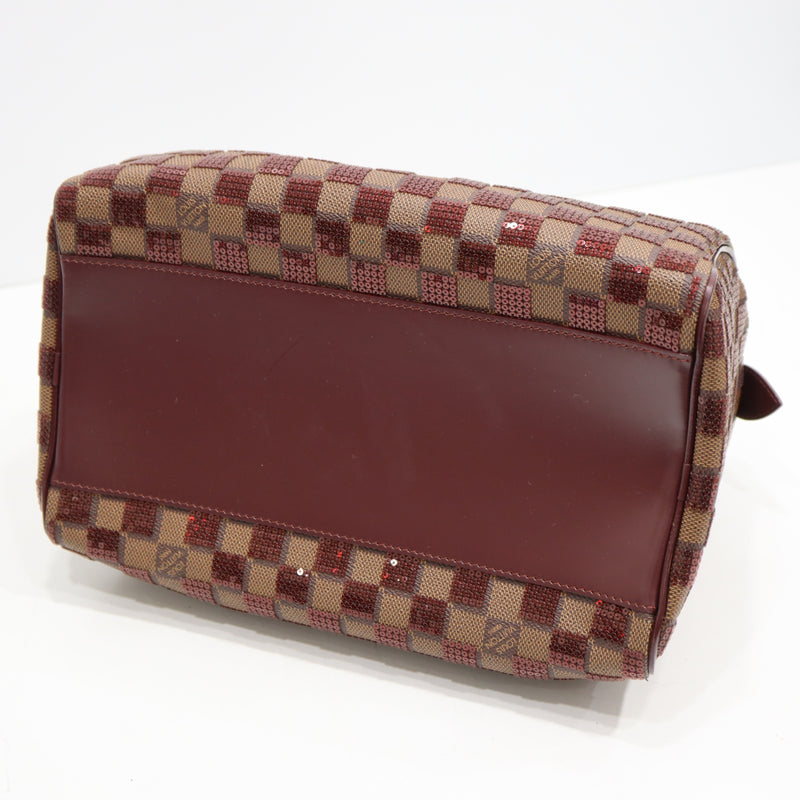 LOUIS VUITTON ルイヴィトン N41263 スピーディ30 ダミエ スパンコール ルージュ 2013 プレフォールコレクション 25k803-2