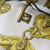 HERMES エルメス カレ90 LES CLES THE KEYS RARE 鍵 スカーフ ブラック×ホワイト シルク100 H23952