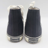 CHANEL シャネル ハイカットスニーカー 37 約23.5cm キャンバス ココマーク 靴 レディース H19647