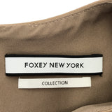 タグ付未使用 FOXEY NEW YORK フォクシー ノースリーブ ワンピース ベロアリボン 40サイズ ブラウン レディース H22995-5