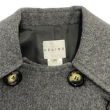 CELINE セリーヌ ピーコート ダブルコート アウター ジャケット 40サイズ ウールシルク混 チャコールグレー ok1888
