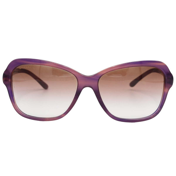 BVLGARI ブルガリ サングラス 8142-B-F 8254/8H パープル ラインストーン 度無し ケース付 H18660