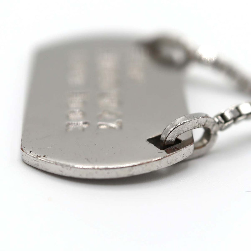 Christian Dior ディオール ネックレス プレート ドッグタグ シルバーカラー 約9.5g アクセサリー H1685