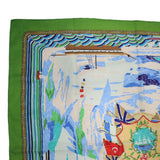 HERMES エルメス スカーフ カレ70 HENRY F SMITH SAILOR ヘンリー 帆船 航海 コットン100％ グリーン H18947-1