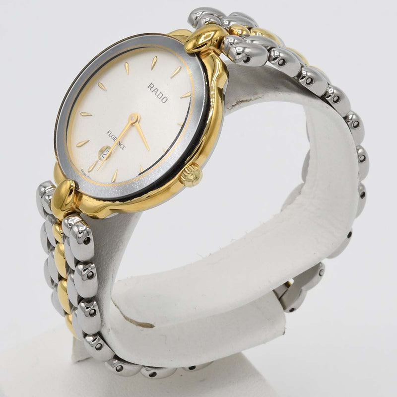 腕時計 稼働 RADO ラドー 160.3664.2 デイト クォーツ シルバー色文字盤 レディース H21056