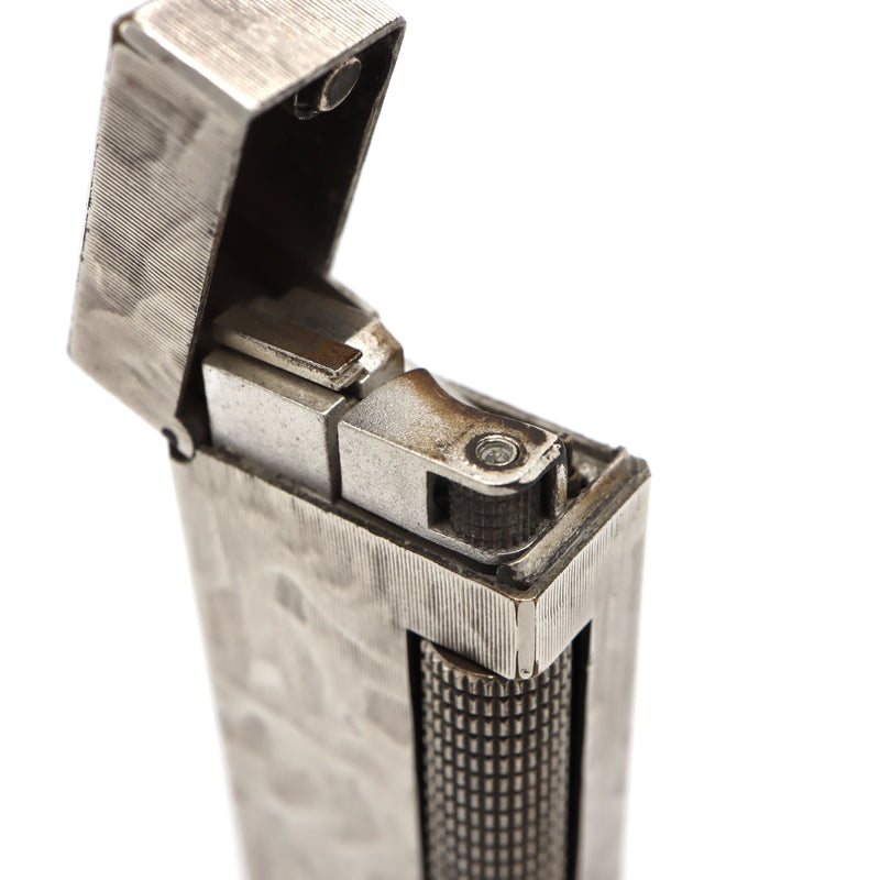 着火未確認 dunhill ダンヒル ガス ライター ローラー式 シルバー 槌目 箱 喫煙グッズ ビンテージ コレクション 喫煙具 yo711-1
