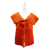 CHANEL シャネル ムートン ベスト ジレ P16063V00804 サイズ40 オレンジ アウター H21645