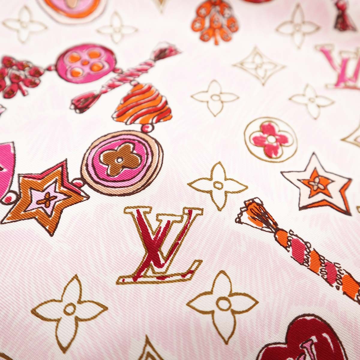 LOUIS VUITTON ピンク モノグラム スカーフ、箱あり LOUIS VUITTON ルイヴィトン スカーフ ストール ピンク シルク