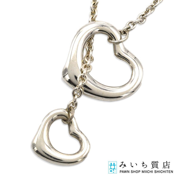 TIFFANY&Co. ティファニー ネックレス ダブルオープンハート ラリアット シルバー 925 約7g アクセサリー yo1204