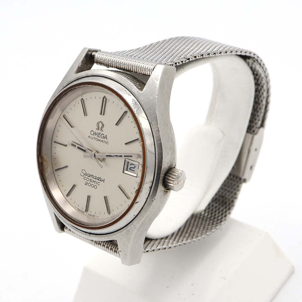 稼働 ジャンク 腕時計 OMEGA オメガ シーマスター コスミック2000 自動巻き シルバー色文字盤 箱保あり eco85