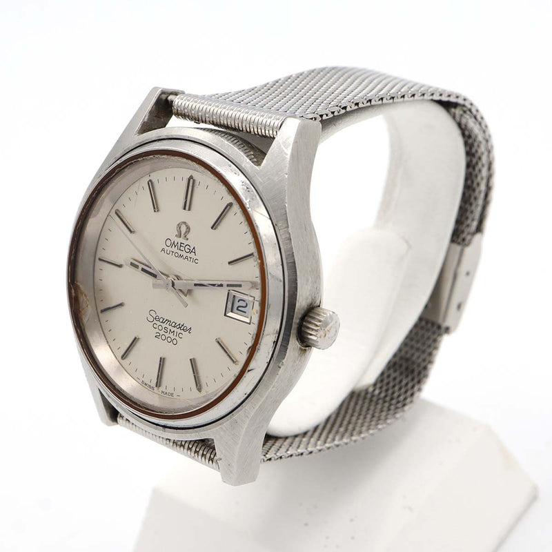 稼働 ジャンク 腕時計 OMEGA オメガ シーマスター コスミック2000 自動巻き シルバー色文字盤 箱保あり eco85