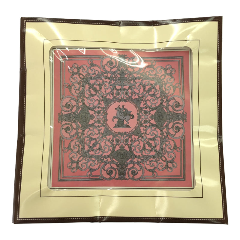 HERMES エルメス カレ90 LES TUILERIES チュイルリー公園 シルク100％ ピンク H16333-3
