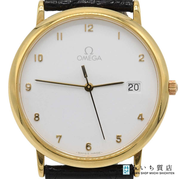 腕時計 稼働 OMEGA オメガ 1960312.1 cal.1430 クォーツ 白色文字盤 2025.8電池交換済 箱有 H19737