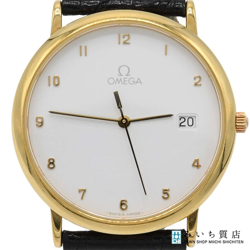 腕時計 稼働 OMEGA オメガ 1960312.1 cal.1430 クォーツ 白色文字盤 2025.8電池交換済 箱有 H19737