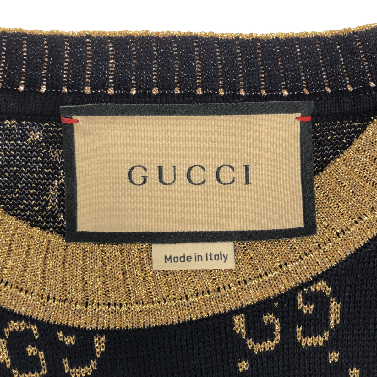 GUCCI グッチ GGコットンラメ ファブリック トップス 半袖ニット
