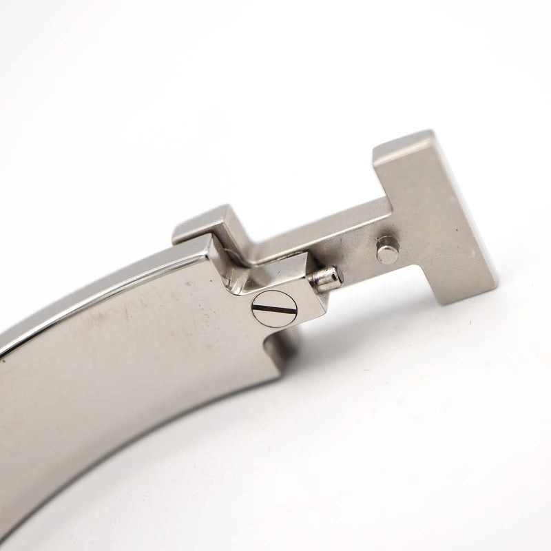 HERMES エルメス クリックH GM Hロゴ バングル ブレスレット シルバーカラー×ブラック アクセサリー 22k23-1