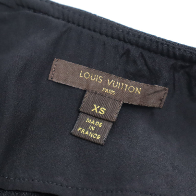 LOUIS VUITTON ルイヴィトン LV ジャガードモノグラム ナイロン ジップ ワンピース XSサイズ ブラック レディース H20903