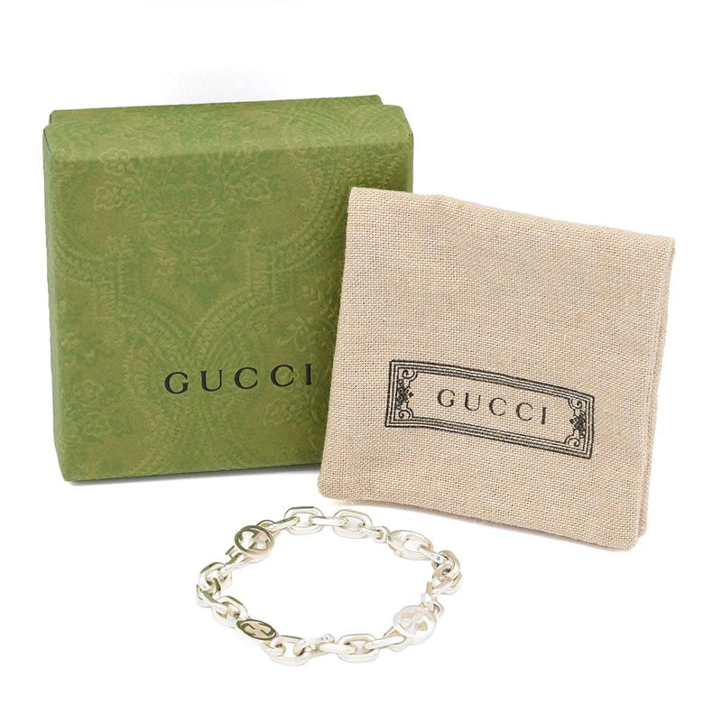 GUCCI グッチ ブレス インターロッキングG ブレスレット 16サイズ シルバー Ag925 約16.9g アクセサリー レディース 箱・保管袋有 ok1011