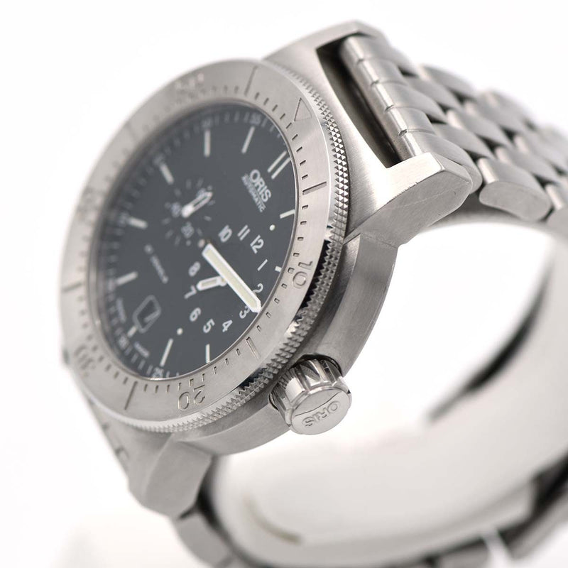 稼働 腕時計 ORIS オリス ダイバーズ レギュレーター 635-7514 27石 自動巻き 黒色文字盤 箱有 H9160