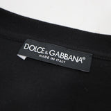 DOLCE&GABBANA ドルチェ&ガッバーナ ドルガバ スパンコール バラ 薔薇 半袖 Tシャツ レディース サイズ40 ブラック 25k167-77