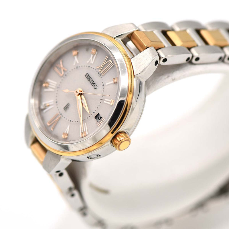 稼働 腕時計 SEIKO セイコー LUKIA ルキア LK 1B22-0CR0 デイト 電波ソーラー シルバー色文字盤 レディースコマ有 H18518