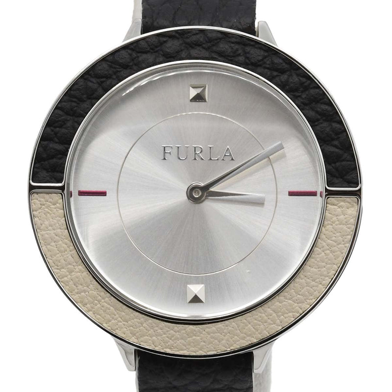 稼働 腕時計 FURLA フルラ 4251109504 クォーツ シルバー色文字盤 2025.08電池交換済 19S423-2