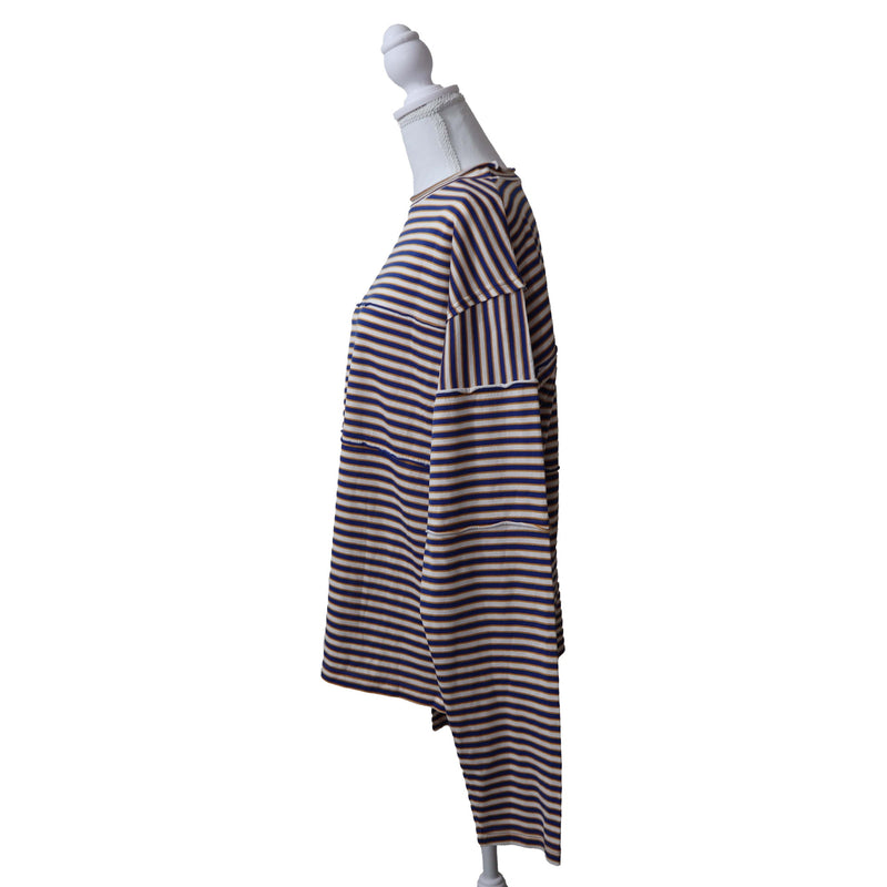 MARNI マルニ シャツ ロングTシャツ サイズ48 ボーダー ブルー オレンジ 服 25k860-2