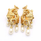 Christian Dior ディオール ゴールドフィッシュ イヤリング ネックレス セット フェイクパール アクセサリー まとめ ケースあり hi28