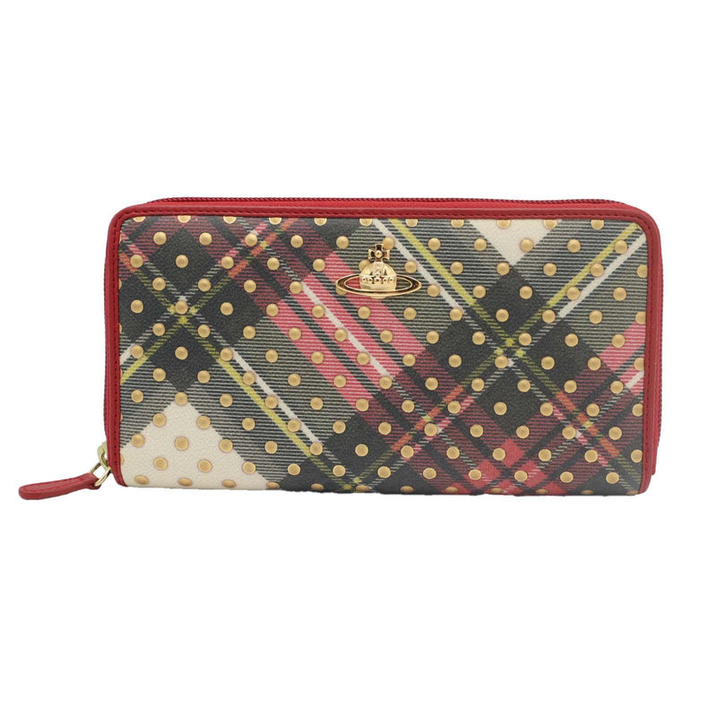 Vivienne Westwood ヴィヴィアンウエストウッド 財布 TARTAN DOTS ラウンドジップ チェック柄 小物 箱有 H19812