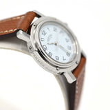 腕時計 稼働 エルメス HERMES クリッパー CL4.210 革ベルト □H刻印 24mm クォーツ 2024.6電池交換済 23k721-4