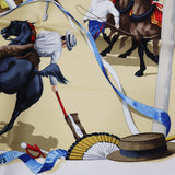 HERMES エルメス カレ90 PLAZA DE TOROS 闘牛場 シルク100％ ベージュ系 スカーフ 箱有 H20313