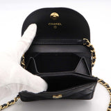 CHANEL シャネル ミニ チェーンウォレット マトラッセ ココマーク 星 キャビアスキン ブラック 箱あり 24k515-5