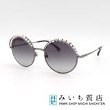 CHANEL シャネル フェイクパール サングラス 4234-H c.108/56 CC ココマーク ラウンドフレーム ケース付 度なし H19284