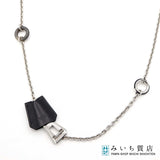 HERMES エルメス NC クロシェット ネックレス パラジウム バッファローホーン レザー 32.1g 箱あり M4186