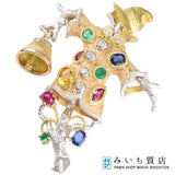 CAZZANIGA カッツァニーガ ブローチ 750 マルチ 22.16g ジュエリー アクセサリー H13039