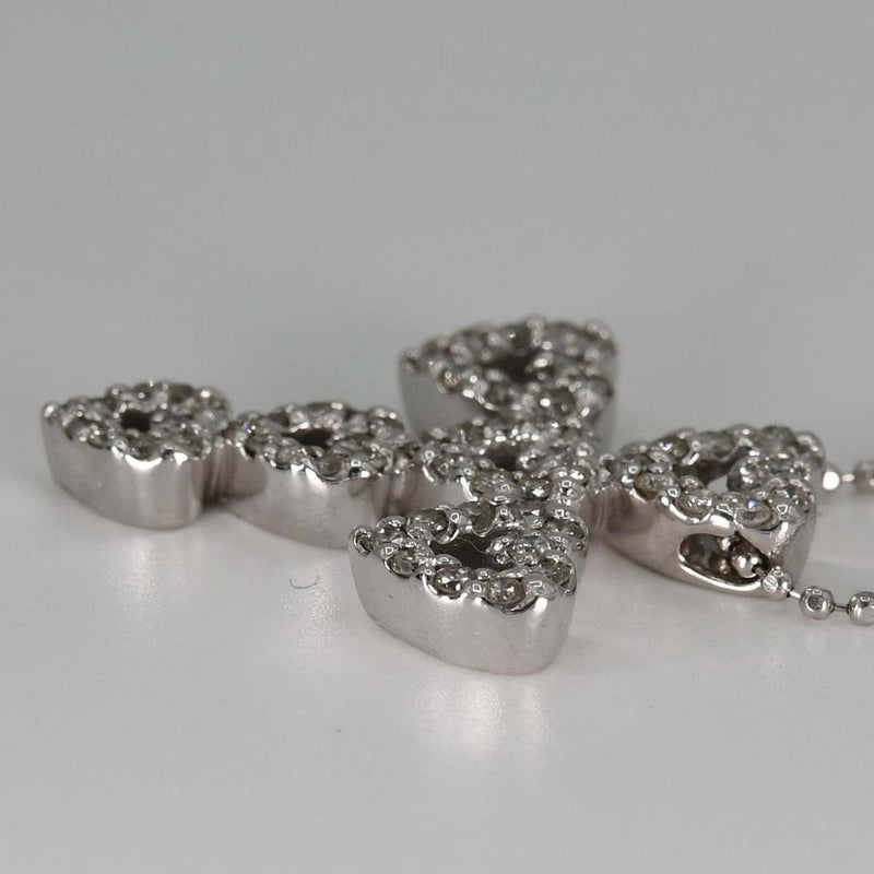 Ponte Vecchio ポンテヴェキオ ネックレス ダイヤ ハート クロス K18 D0.50 約6.8g ホワイトゴールド アクセサリー H18897