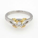 仕上げ済 Christian Dior ディオール ダイヤモンド リング PT900/K18 コンビ D0.434 11号 指輪 4.3g ok1507