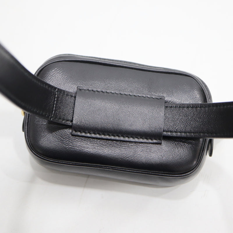 miumiu ミュウミュウ MATELASSE マテラッセ ウエストポーチ ボディバッグ 34/85 鞄 レザー ブラック レディース 保存袋 H20523