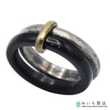 GEORG JENSEN ジョージジェンセン A119 オニキス ダブルリング 指輪 925 シルバー 約7.5号 約5.4g アクセサリー レディース 箱有 H12641
