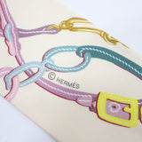 HERMES エルメス BRIDES de GALA スカーフ シルク100 ベージュ オレンジ系 箱 H23397-1