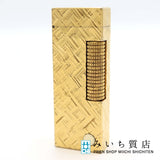 dunhill ダンヒル ガスライター 彫模様 彫り柄 クロスカット  ローラー式 ゴールドカラー 喫煙具 着火未確認 24s349-1