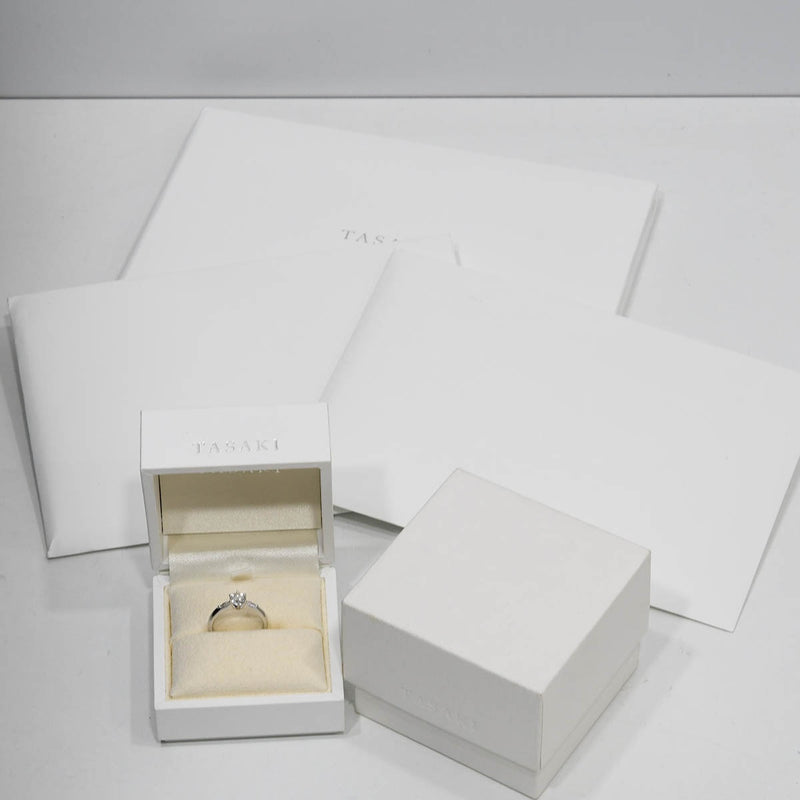 仕上済 TASAKI タサキ ダイヤ リング 指輪 pt950 D0.55 0.11 約9号 約4.3g ジュエリー アクセサリー 箱有 H6016