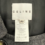CELINE セリーヌ ピーコート ダブルコート アウター ジャケット 40サイズ ウールシルク混 チャコールグレー ok1888